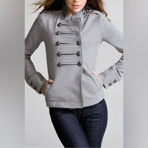 Express Light Gray Military-Style Jacket size Small Lightweight Button Up